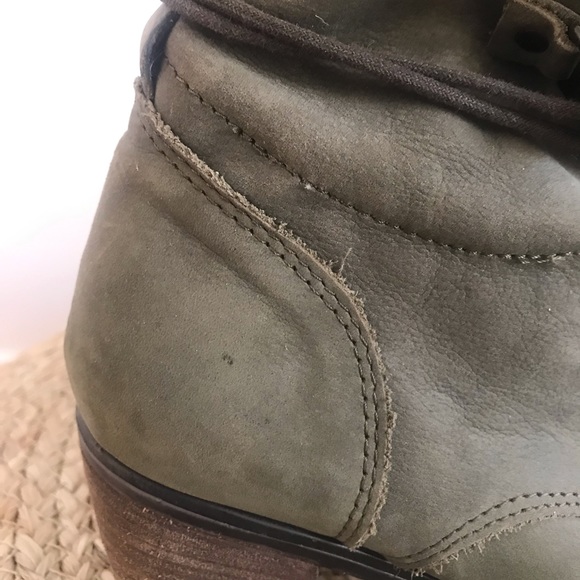 Steve Madden Olive Green soft leather lace-up block heel boots size 39 - Picture 6 of 8